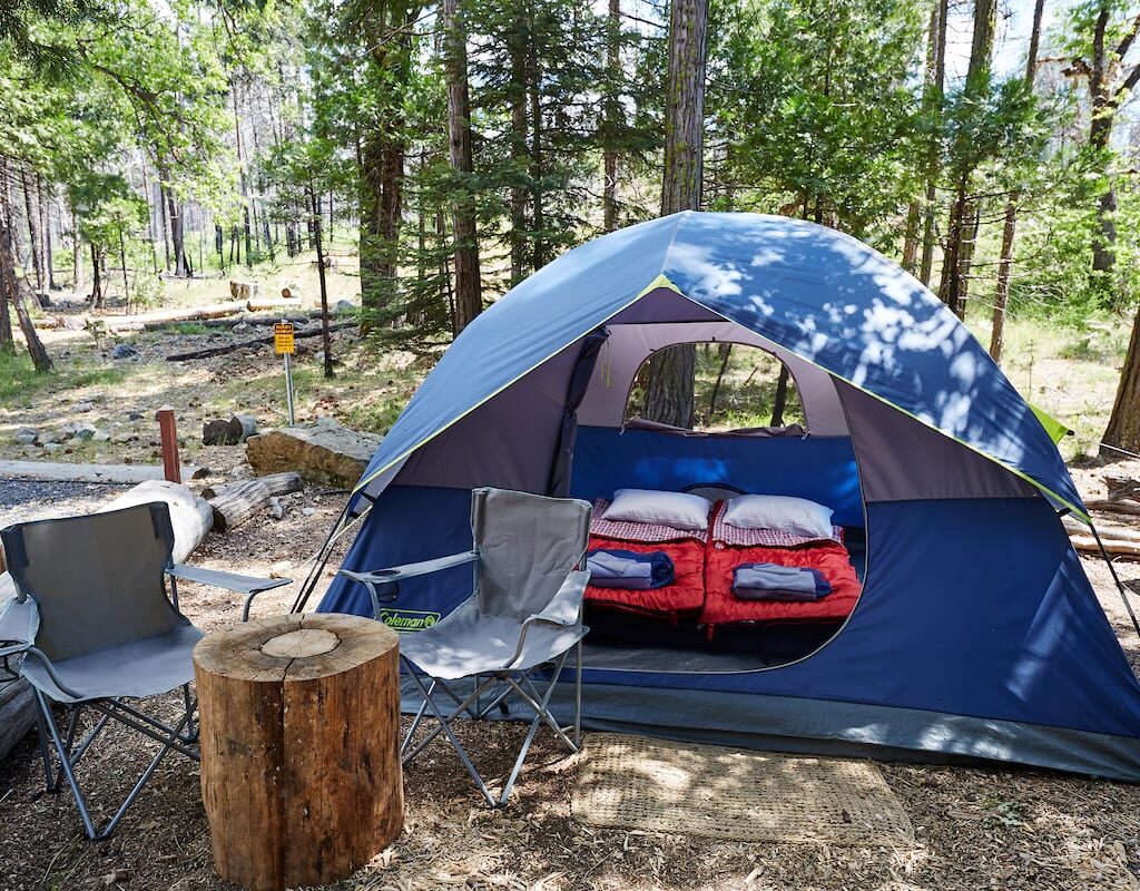 Camping at Evergreen Lodge Yosemite.