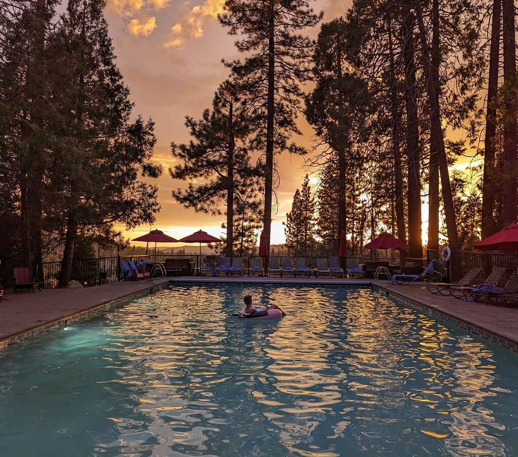 Evergreen Sunset Poolside (Teresa F. 8-24-23)