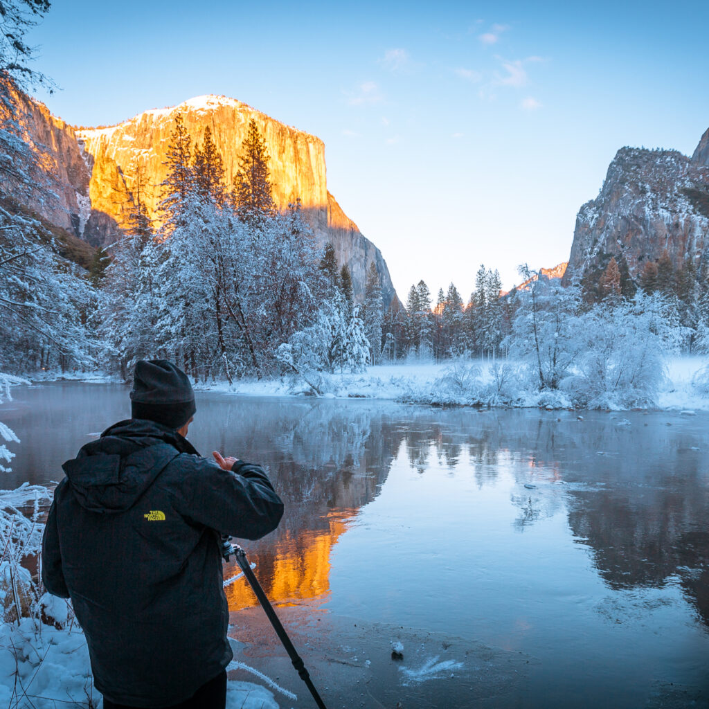 Yosemite Valley View at winter at Yosemite National Park.